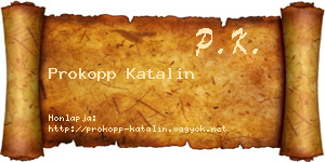 Prokopp Katalin névjegykártya